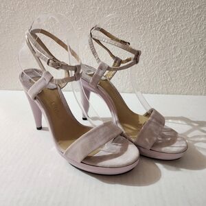 Chloé Women Shoes Pale Lilac Suede Ankle Wrap Platform Sandals EU 39.5